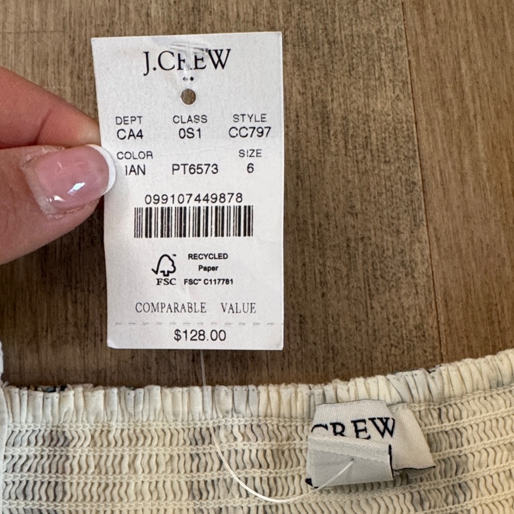 A-Line Maxi White and Blue Women’s Maxi Dress with pockets by J. Crew - Picture 11 of 15
